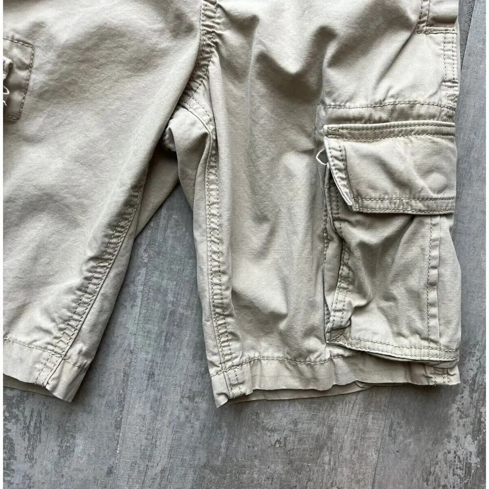 GAP Kids Boys Drawstring Elastic Cargo Shorts Beige Shorts Khaki M Regular 8-9